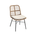 Modern Rattan Dining Chair with Cushioned Seat